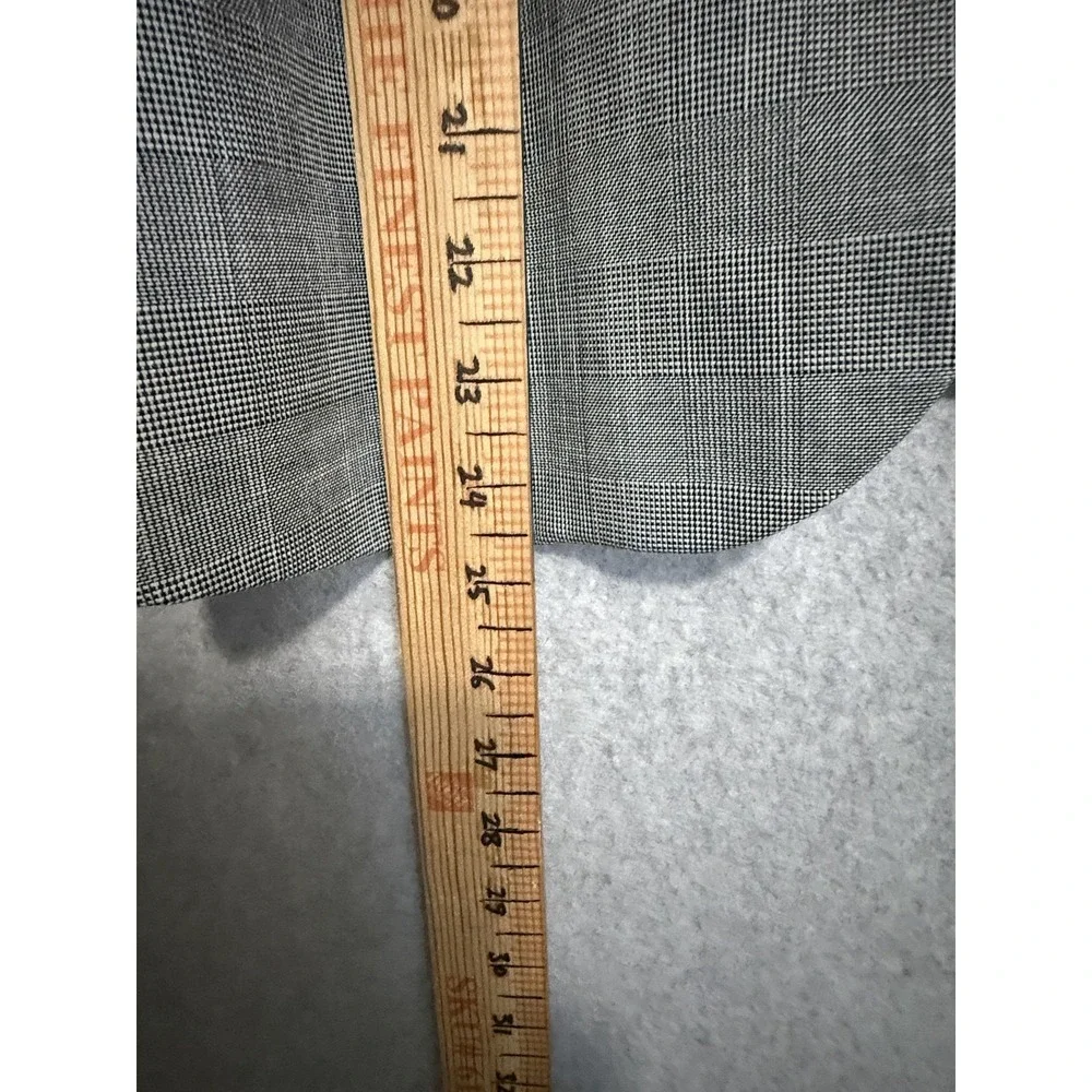 Zara Blazer Womens 4 Gray Plaid One Button Lined Stretch Tailored‎ Jacket Career